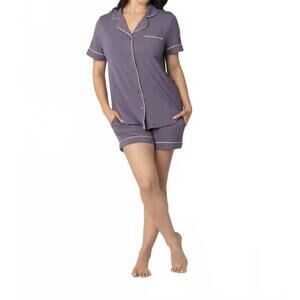 NEW KINDRED BRAVELY clea bamboo classic short sleeve pajama set in granite